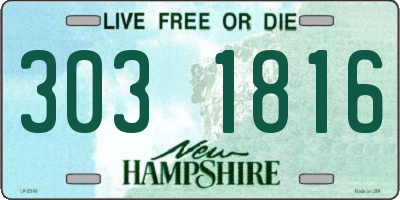 NH license plate 3031816