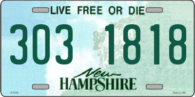 NH license plate 3031818