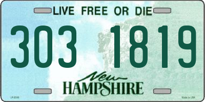 NH license plate 3031819