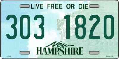 NH license plate 3031820