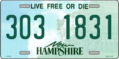 NH license plate 3031831