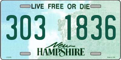 NH license plate 3031836