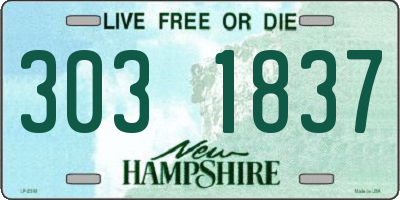 NH license plate 3031837