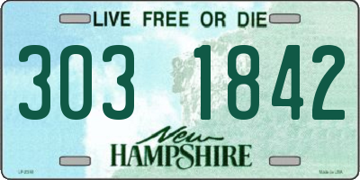 NH license plate 3031842