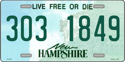 NH license plate 3031849