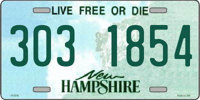 NH license plate 3031854