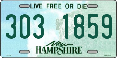 NH license plate 3031859