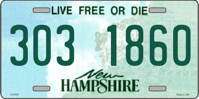 NH license plate 3031860