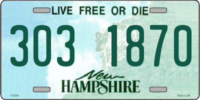 NH license plate 3031870