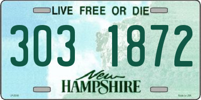 NH license plate 3031872