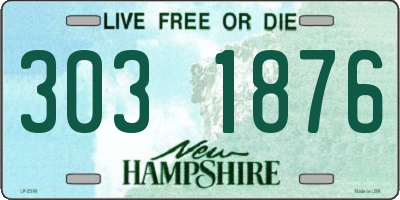 NH license plate 3031876