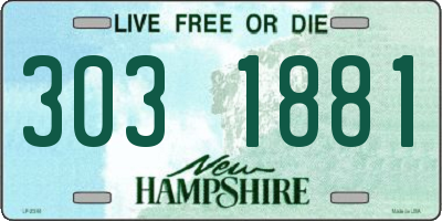 NH license plate 3031881