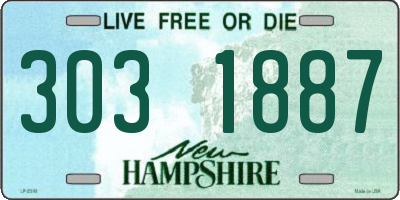 NH license plate 3031887