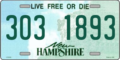 NH license plate 3031893