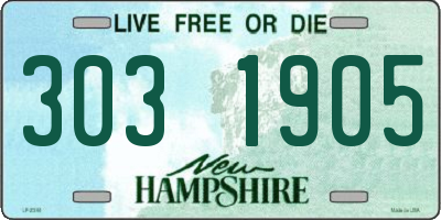 NH license plate 3031905