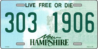 NH license plate 3031906