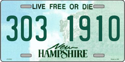 NH license plate 3031910