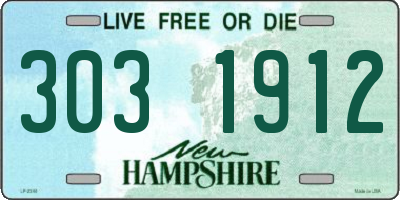 NH license plate 3031912