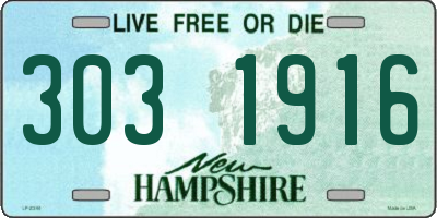 NH license plate 3031916