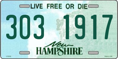 NH license plate 3031917