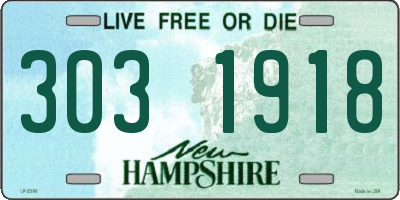 NH license plate 3031918