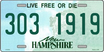 NH license plate 3031919