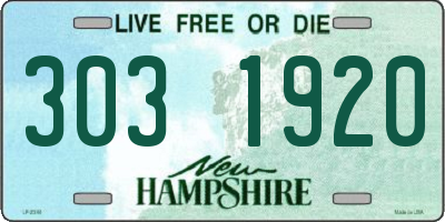 NH license plate 3031920