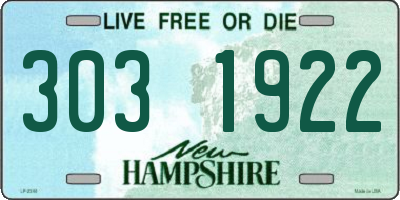 NH license plate 3031922