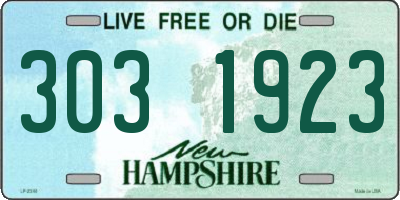 NH license plate 3031923