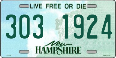 NH license plate 3031924