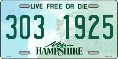 NH license plate 3031925