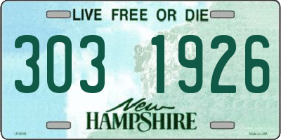 NH license plate 3031926