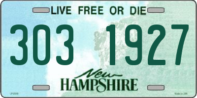 NH license plate 3031927