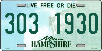 NH license plate 3031930