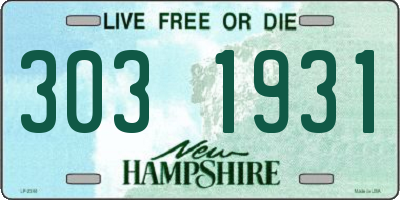 NH license plate 3031931