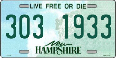 NH license plate 3031933