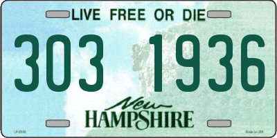 NH license plate 3031936