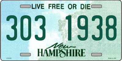 NH license plate 3031938