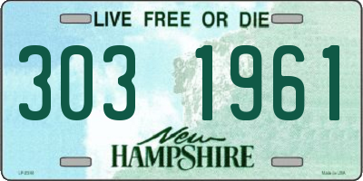 NH license plate 3031961