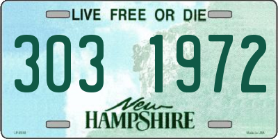 NH license plate 3031972