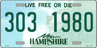 NH license plate 3031980