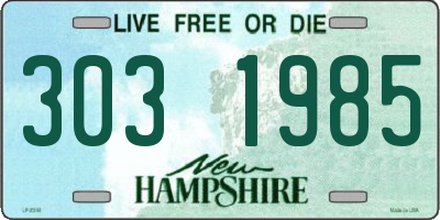NH license plate 3031985
