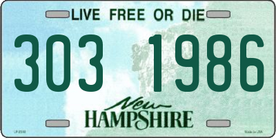 NH license plate 3031986