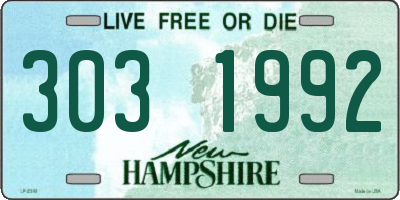 NH license plate 3031992