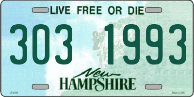 NH license plate 3031993