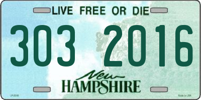 NH license plate 3032016