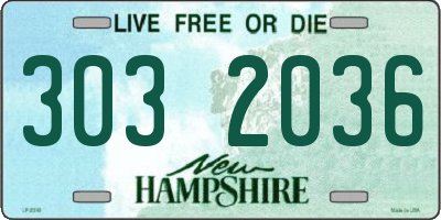 NH license plate 3032036