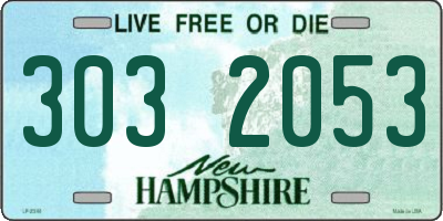 NH license plate 3032053