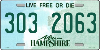 NH license plate 3032063