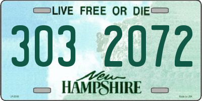 NH license plate 3032072